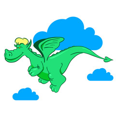 cartoon dragon characters vector illustration