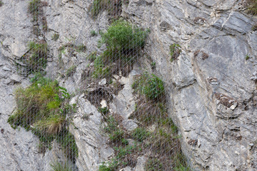 Steel net for protection against rock slide