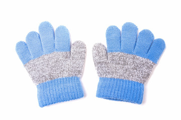 Baby woolen gloves isolated on white background