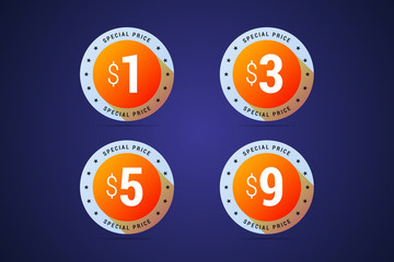 Special price medals for special offers, sales and promotions.