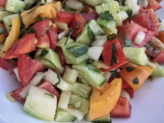 fresh mixed salad on plate