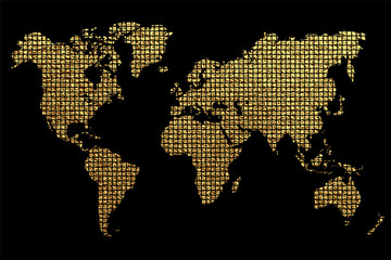 Fototapeta premium Creative gold map of the world. Vector illustration. .