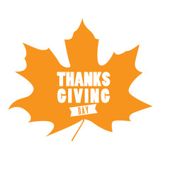 Isolated silhouette of a fall leaf, Thanksgiving day vector illustration