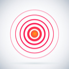 Red rings. Pain circle. Symbol of pain. For your medical design. Vector template illustration