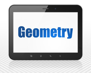 Studying concept: Tablet Pc Computer with Geometry on display