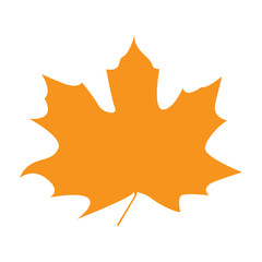 Isolated silhouette of a fall leaf, Vector illustration