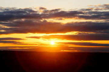 Beautiful bright sunset photo