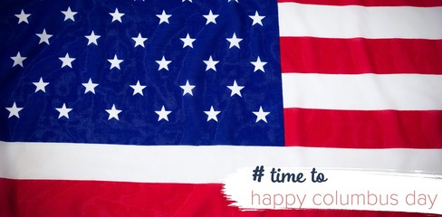 Composite image of blue and pink hashtag colombus day