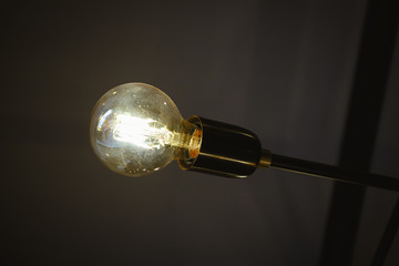 Vintage edison light bulb in coffee shop