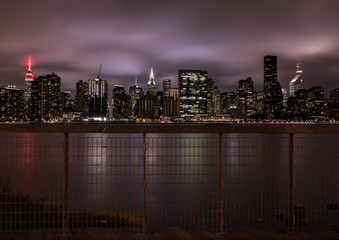 NYC Skyline at Night Clouds