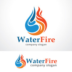Water Fire Logo Template Design Vector, Emblem, Design Concept, Creative Symbol, Icon