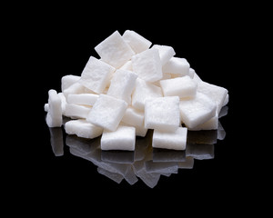 Pile of lump white sugar