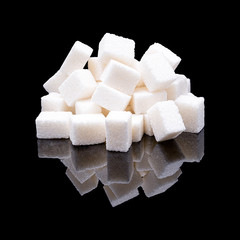 Cubes of white sugar from sugar beet