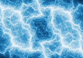 Obraz premium Powerful blue lightning, plasma power background