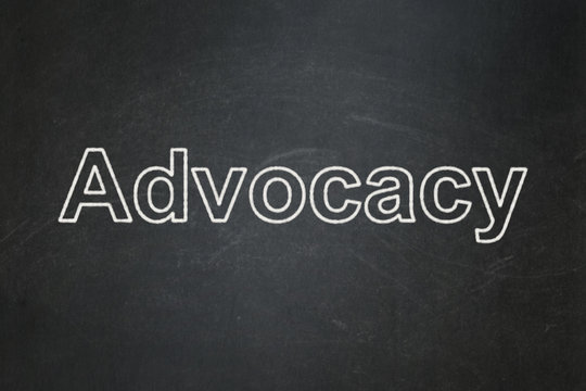 Law concept: Advocacy on chalkboard background