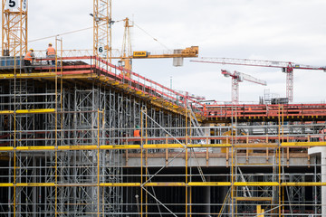 Cranes on construction site
