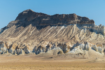 Cliff on the edge of the Ustiurt plateau, Kazakhstan