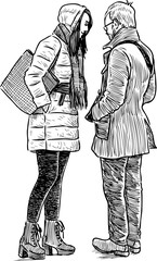 Young townspeople met on a date