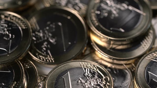 rotating background of one euro coins