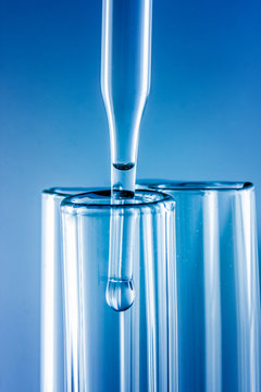 drop liquid  into a test tube