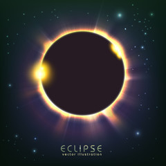 Sun eclipse cosmic vector illustration