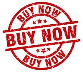 buy now round red grunge stamp