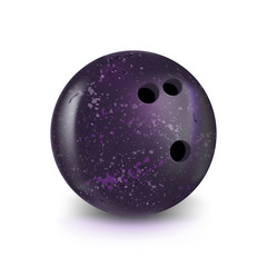 bowling violet ball isolated on white with gradient