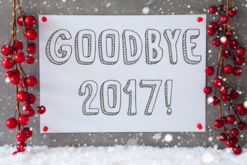 Naklejka na ściany i meble Label, Snowflakes, Christmas Decoration, Text Goodbye 2017