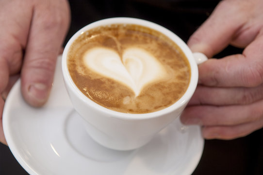 Heart Shaped Cream Design Latte Art