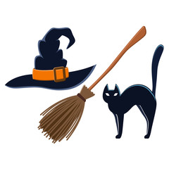 Halloween witch hat illustration