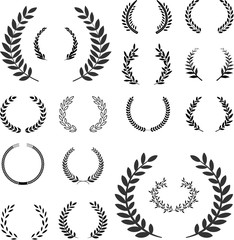 Laurel wreaths vector elements. It can be used in the design for websites, infographic, catalogs, brochures, magazines, etc.
