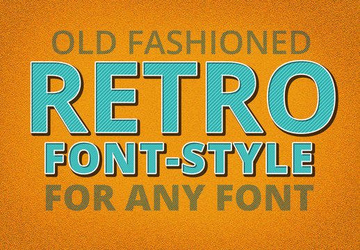 Retro Diagonally Striped Text Style