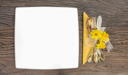 Easter table setting background.