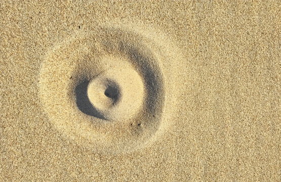 Crater Of A Volcano On The Sand