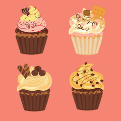 tasty cupcakes and muffins