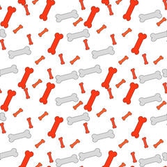 Fototapeta na wymiar Vector seamless pattern with bone footprints. Can be used for wallpaper, web page background, surface textures.