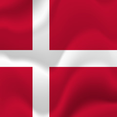 Fototapeta premium Denmark waving flag. Vector illustration.