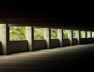 Palms Through the Garage