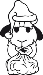 weihnachtsmann nikolaus winter weihnachten santa claus geschenke sack lamm kopf gesicht baby lustig klein süß niedlich comic cartoon schaf ziege wolle bauer bock müde cool
