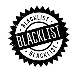 Blacklist rubber stamp. Grunge design with dust scratches. Effects can be easily removed for a clean, crisp look. Color is easily changed.