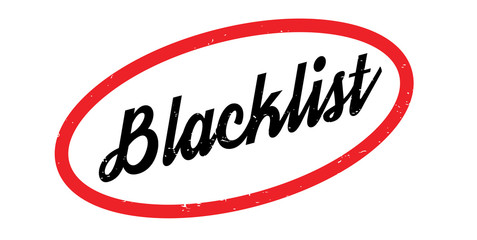 Blacklist rubber stamp. Grunge design with dust scratches. Effects can be easily removed for a clean, crisp look. Color is easily changed.