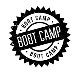 Boot Camp rubber stamp. Grunge design with dust scratches. Effects can be easily removed for a clean, crisp look. Color is easily changed.