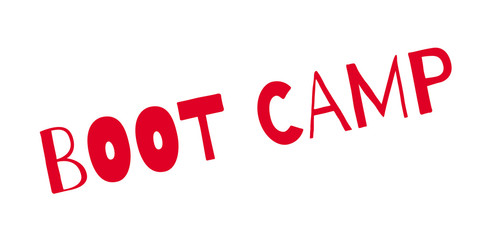Boot Camp rubber stamp. Grunge design with dust scratches. Effects can be easily removed for a clean, crisp look. Color is easily changed.