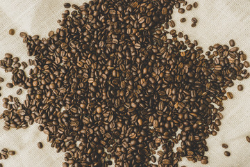 coffee beans on canvas