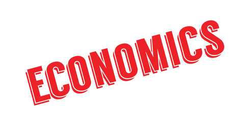 Economics rubber stamp. Grunge design with dust scratches. Effects can be easily removed for a clean, crisp look. Color is easily changed.