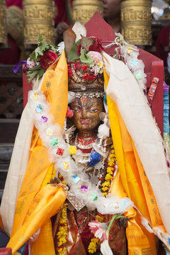 Close up of statue of Buddha