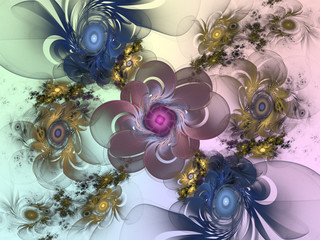 Flower fantasy on a colored background