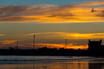 sunset at essaouira beach