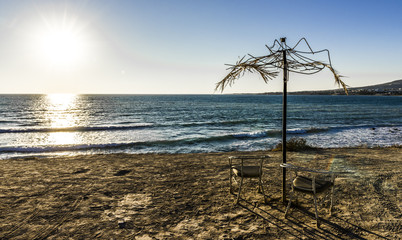 Sunset on a deserted beach