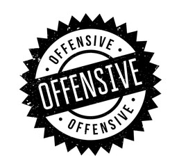 Offensive rubber stamp. Grunge design with dust scratches. Effects can be easily removed for a clean, crisp look. Color is easily changed.
